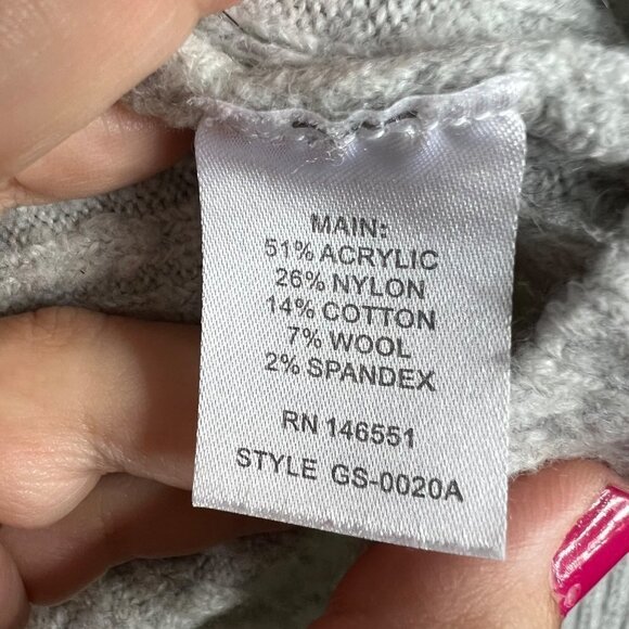 NWOT August 1 Eight Mockneck Ribbed Pullover Sweater Gray XS Relaxed Boxy - Picture 6 of 7